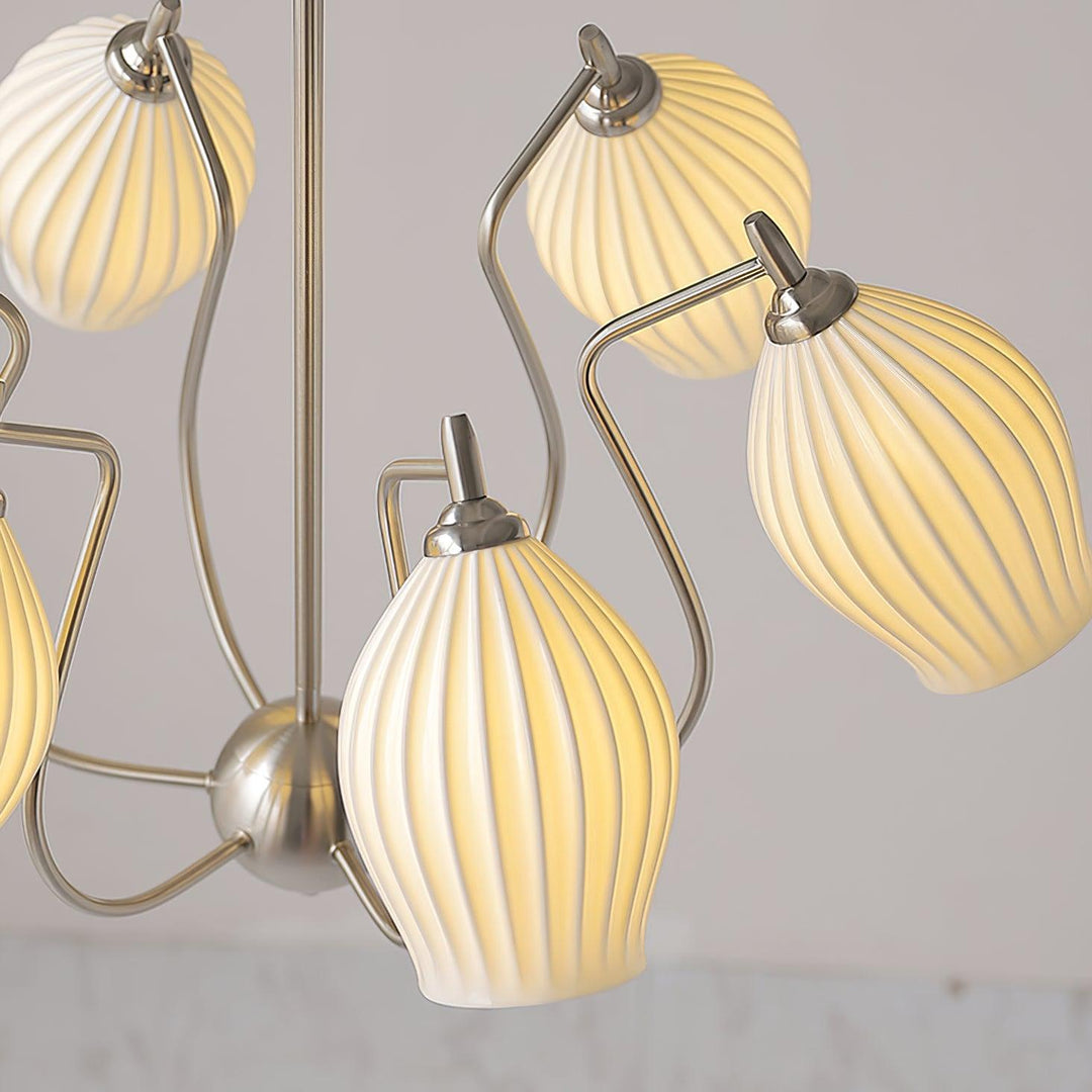 Ceramic Ribbed Chandelier - Vakkerlight