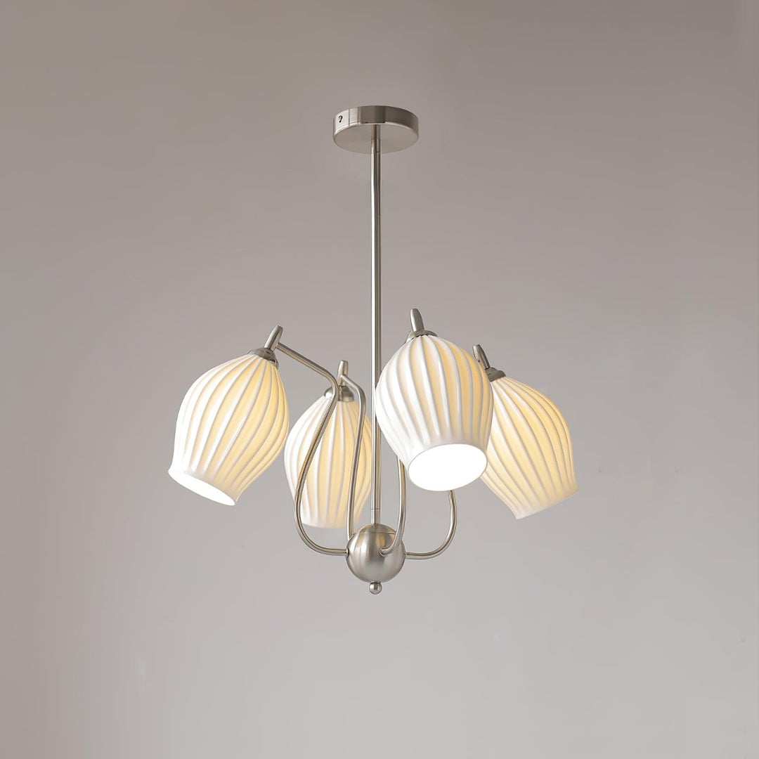 Ceramic Ribbed Chandelier - Vakkerlight