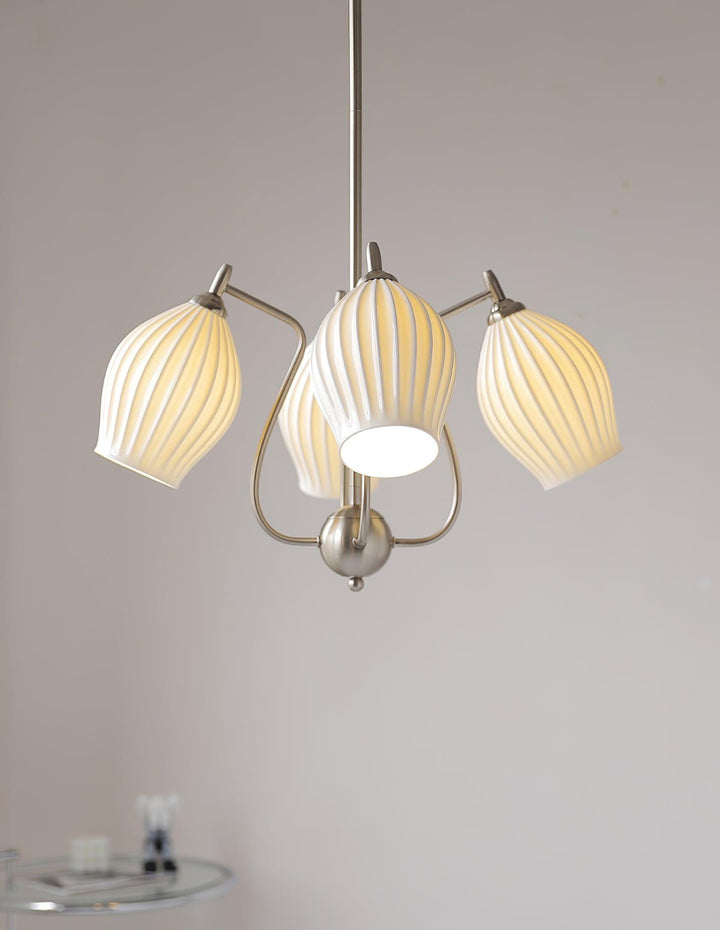 Ceramic Ribbed Chandelier - Vakkerlight