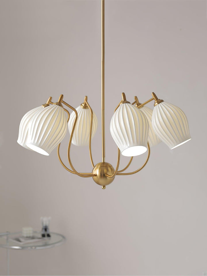 Ceramic Ribbed Chandelier - Vakkerlight