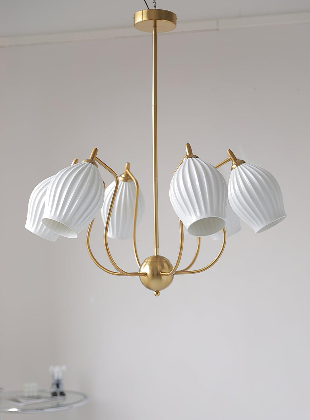 Ceramic Ribbed Chandelier - Vakkerlight