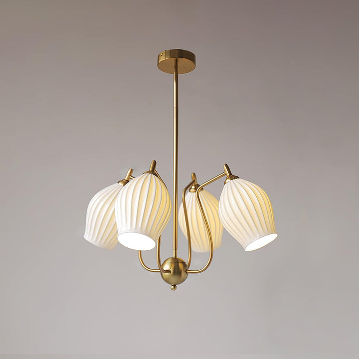 Ceramic Ribbed Chandelier - Vakkerlight