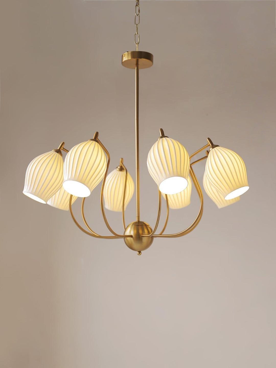 Ceramic Ribbed Chandelier - Vakkerlight