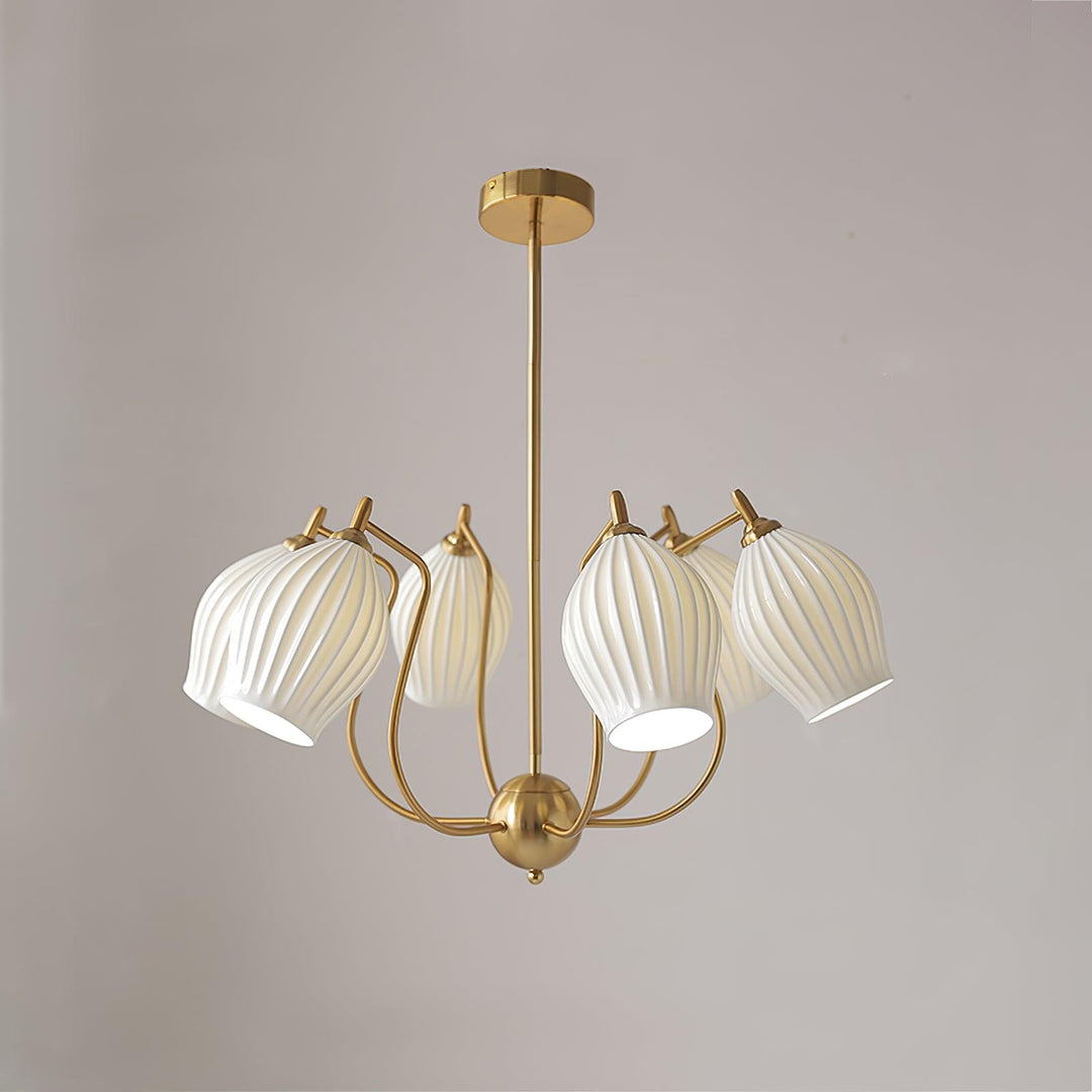 Ceramic Ribbed Chandelier - Vakkerlight