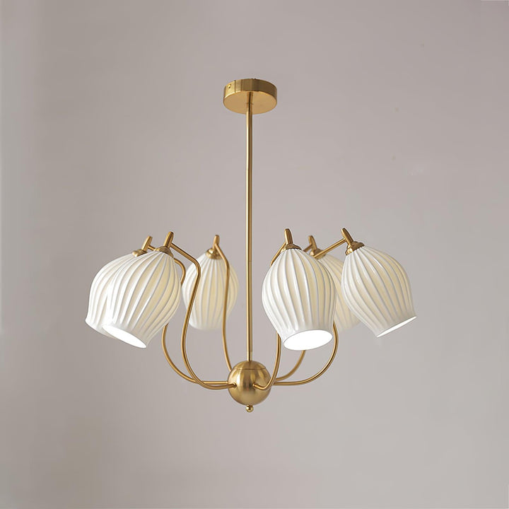 Ceramic Ribbed Chandelier - Vakkerlight