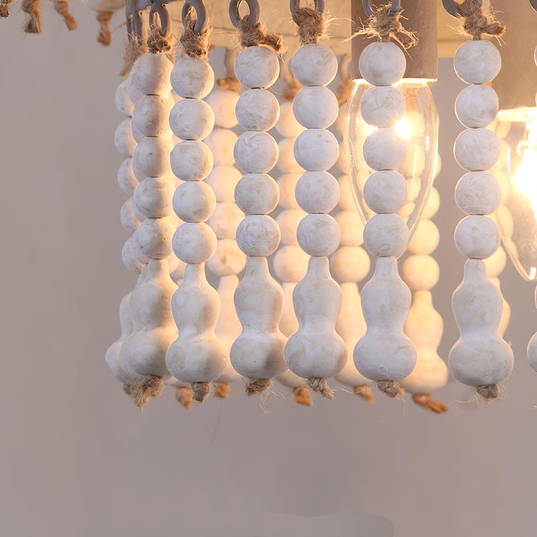 Three Tiered Wood Beaded Chandelier - Vakkerlight