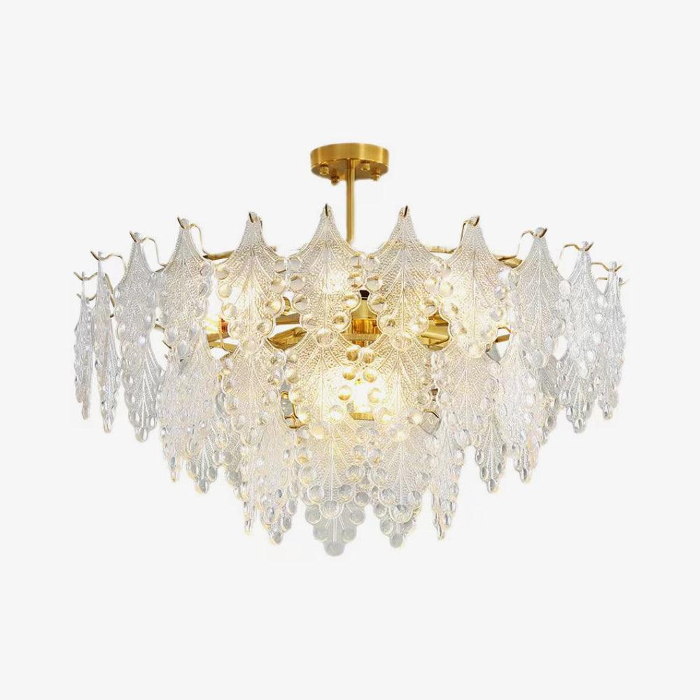 Tiered Carved Glass Chandelier - Vakkerlight