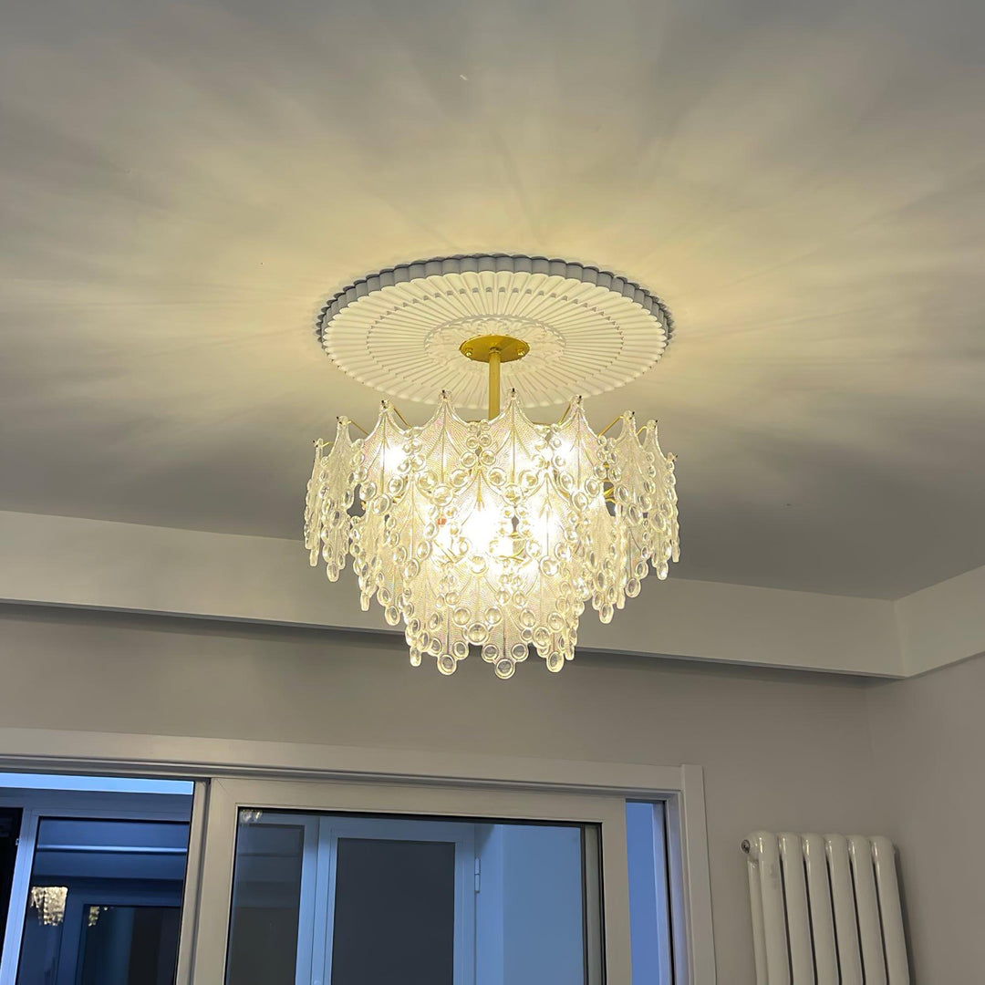 Tiered Carved Glass Chandelier - Vakkerlight