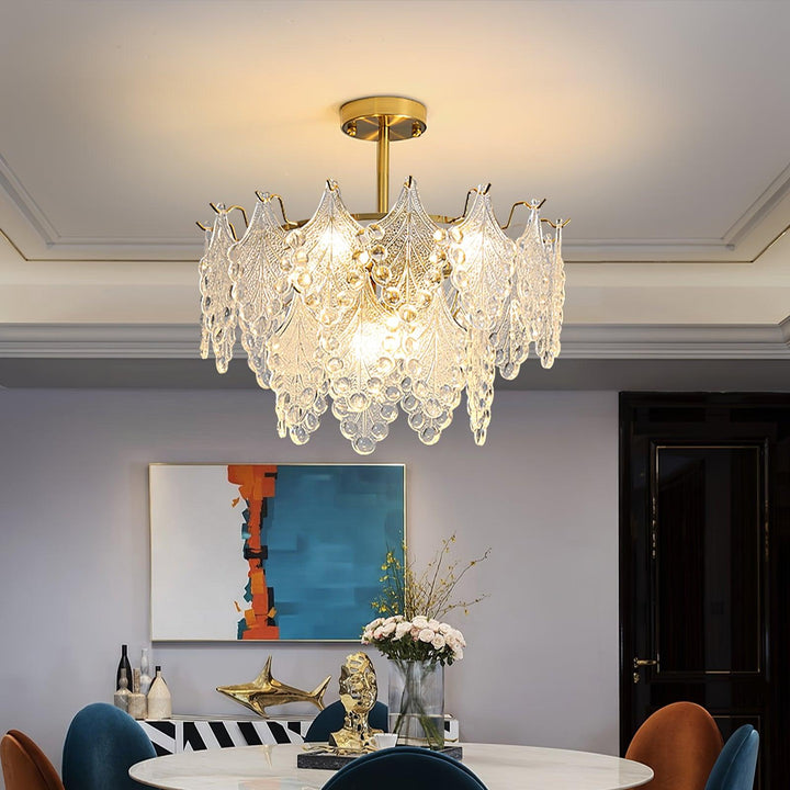 Tiered Carved Glass Chandelier - Vakkerlight