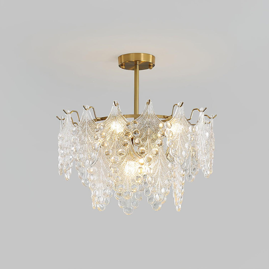 Tiered Carved Glass Chandelier - Vakkerlight