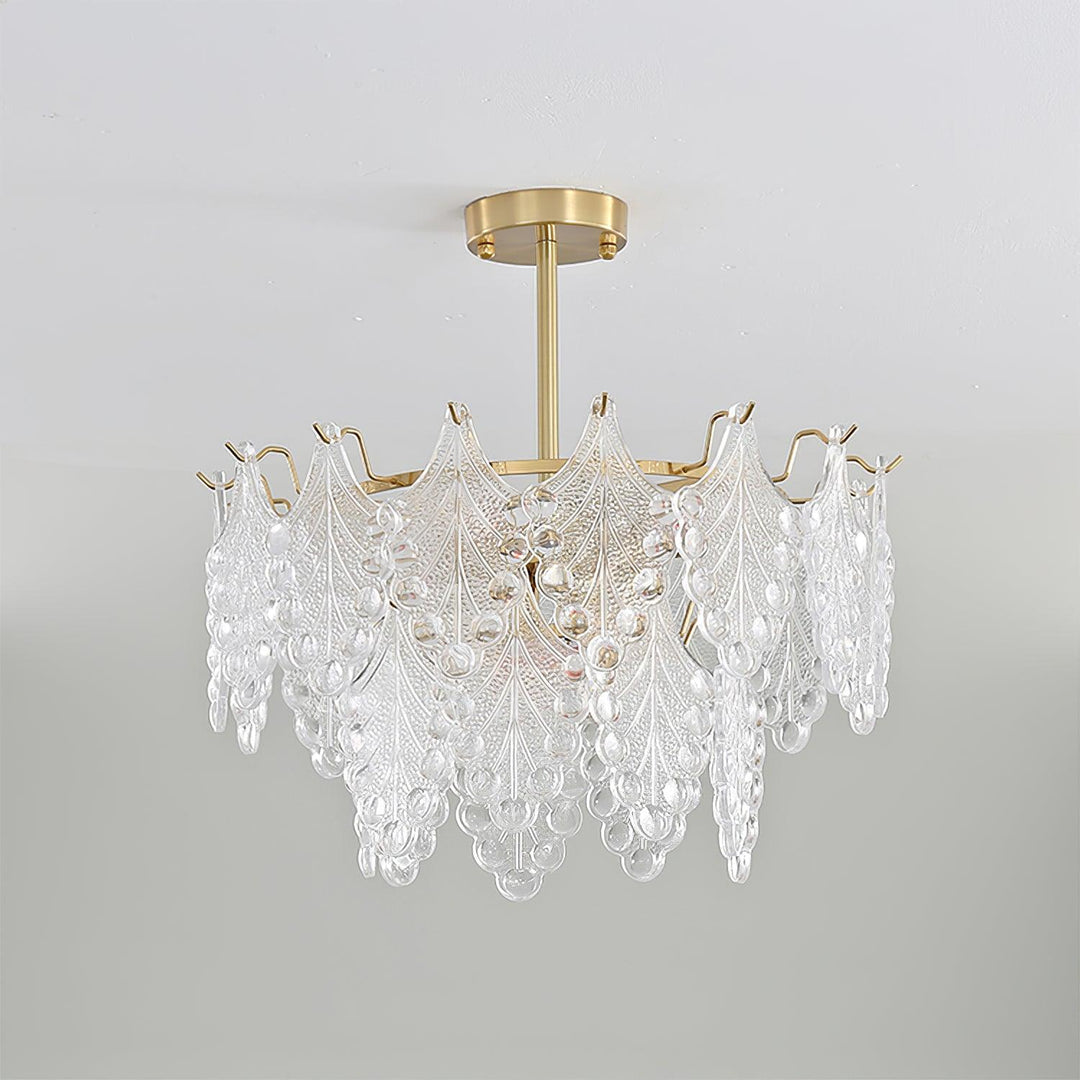 Tiered Carved Glass Chandelier - Vakkerlight