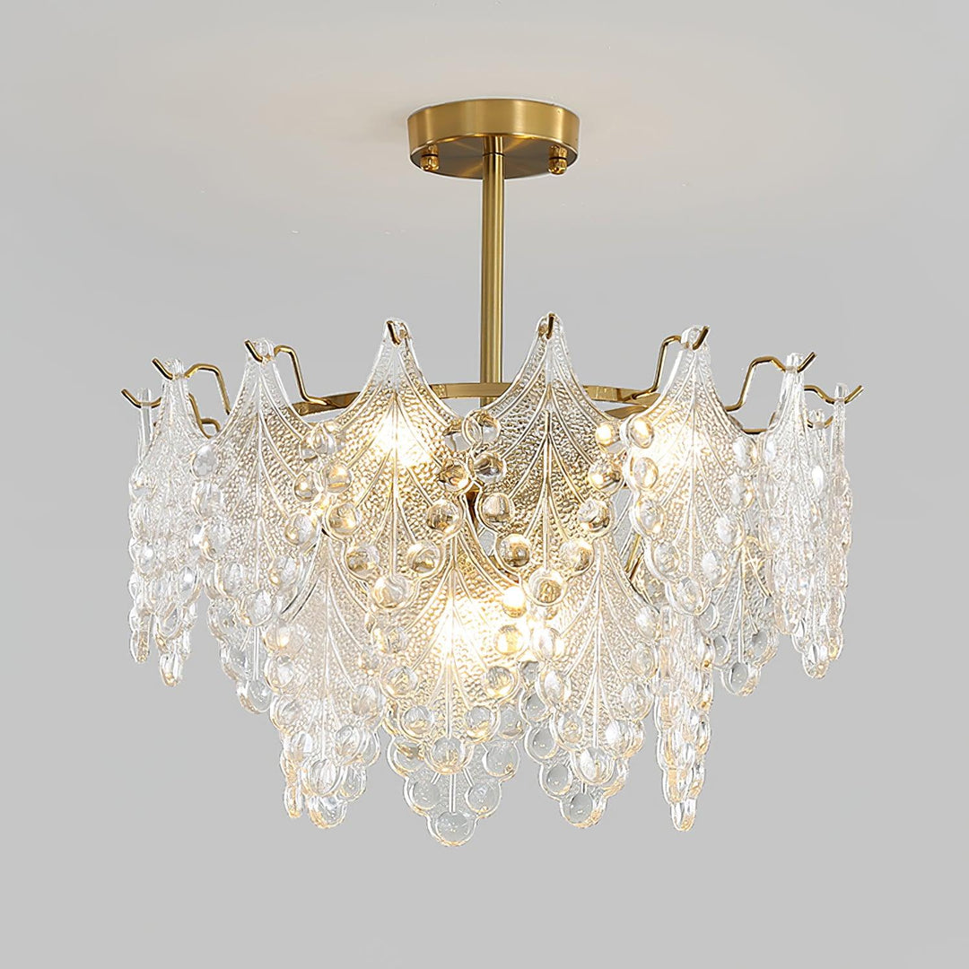 Tiered Carved Glass Chandelier - Vakkerlight