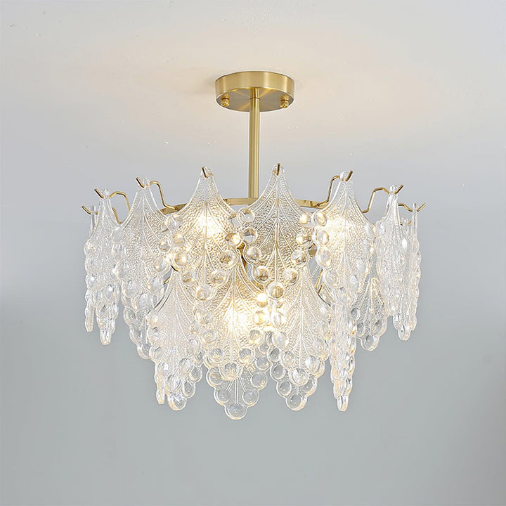 Tiered Carved Glass Chandelier - Vakkerlight