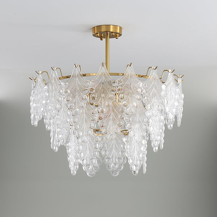 Tiered Carved Glass Chandelier - Vakkerlight