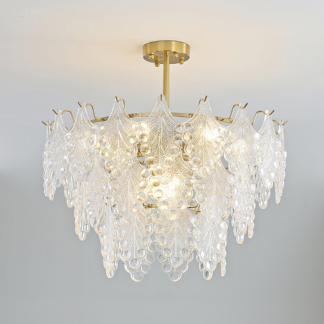 Tiered Carved Glass Chandelier - Vakkerlight