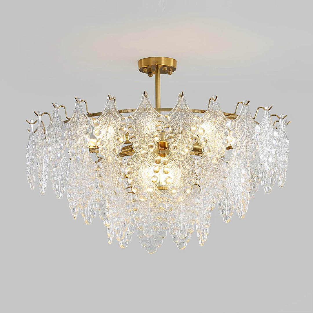 Tiered Carved Glass Chandelier - Vakkerlight