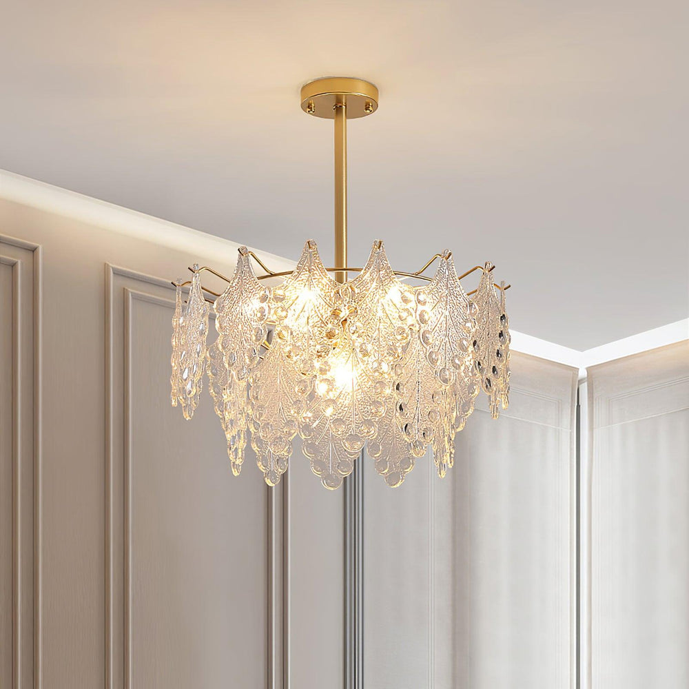 Tiered Carved Glass Chandelier - Vakkerlight