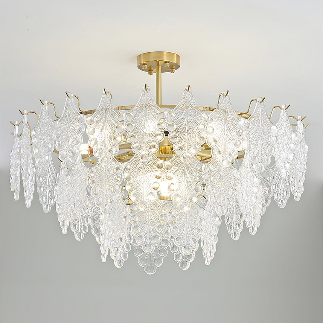 Tiered Carved Glass Chandelier - Vakkerlight