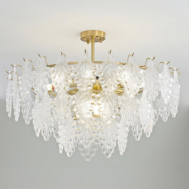 Tiered Carved Glass Chandelier - Vakkerlight