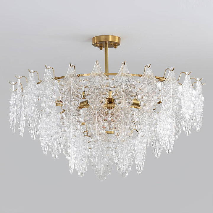 Tiered Carved Glass Chandelier - Vakkerlight