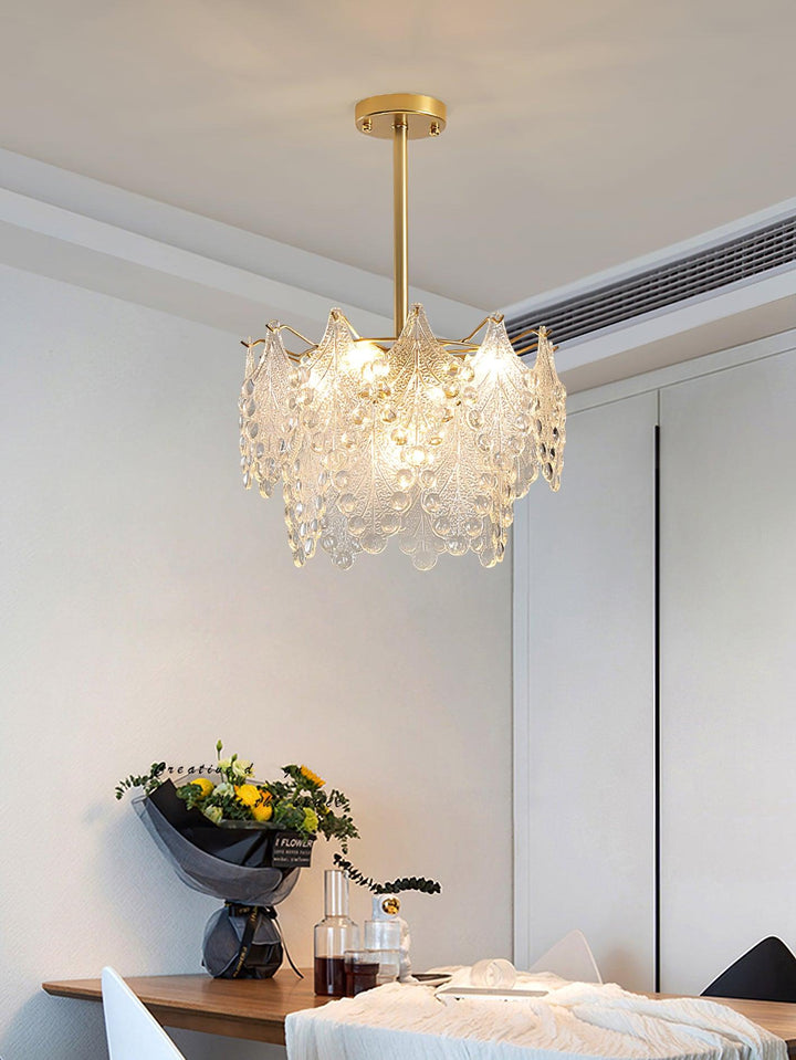 Tiered Carved Glass Chandelier - Vakkerlight