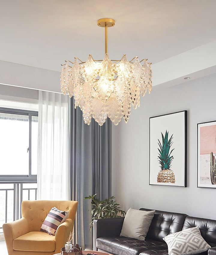 Tiered Carved Glass Chandelier - Vakkerlight