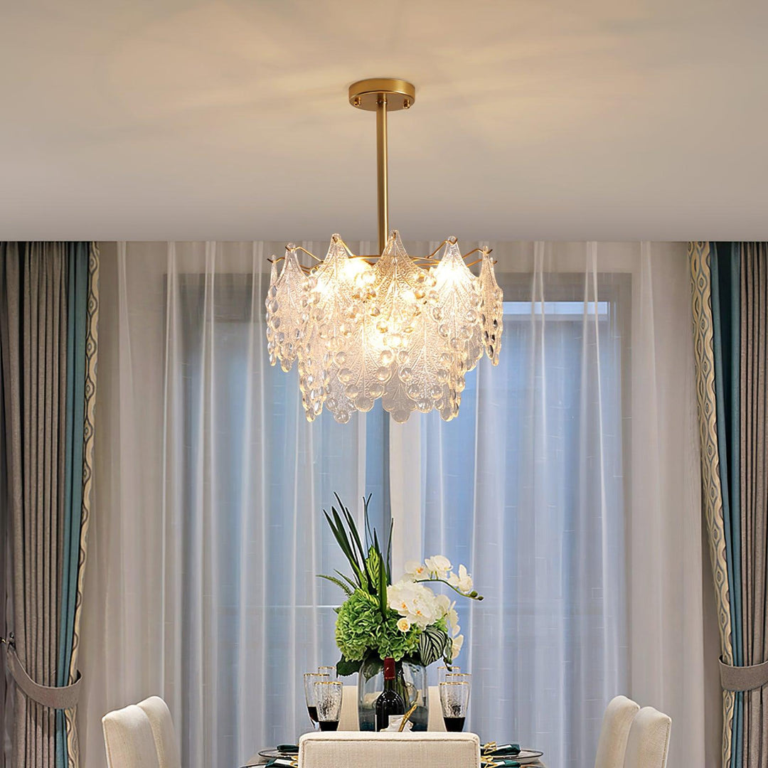 Tiered Carved Glass Chandelier - Vakkerlight