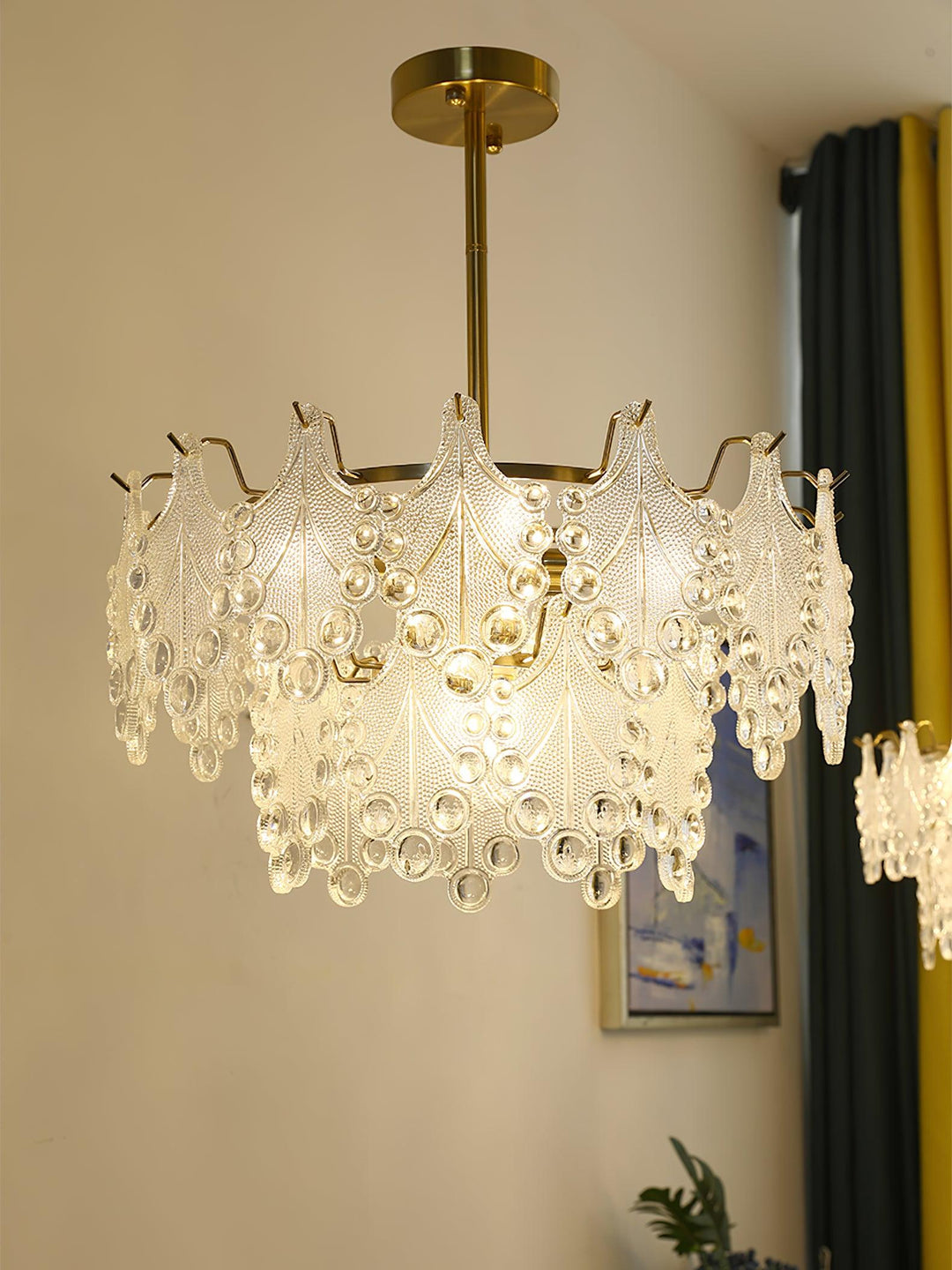 Tiered Carved Glass Chandelier - Vakkerlight