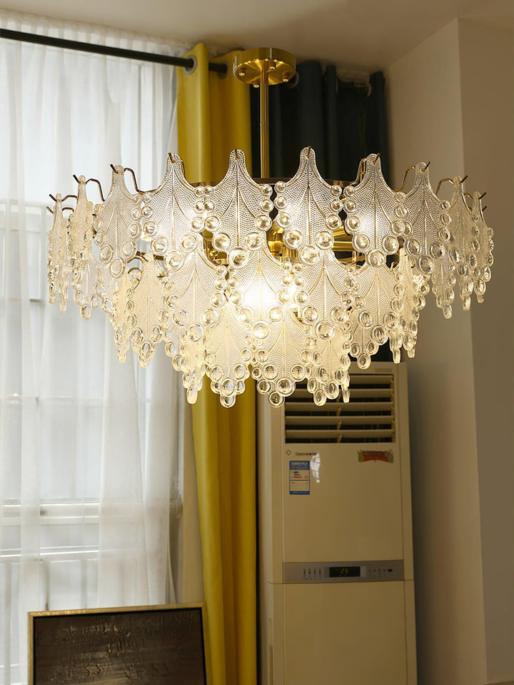 Tiered Carved Glass Chandelier - Vakkerlight