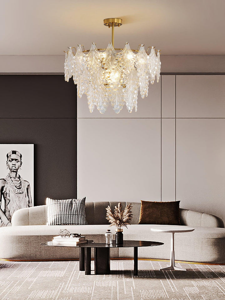 Tiered Carved Glass Chandelier - Vakkerlight