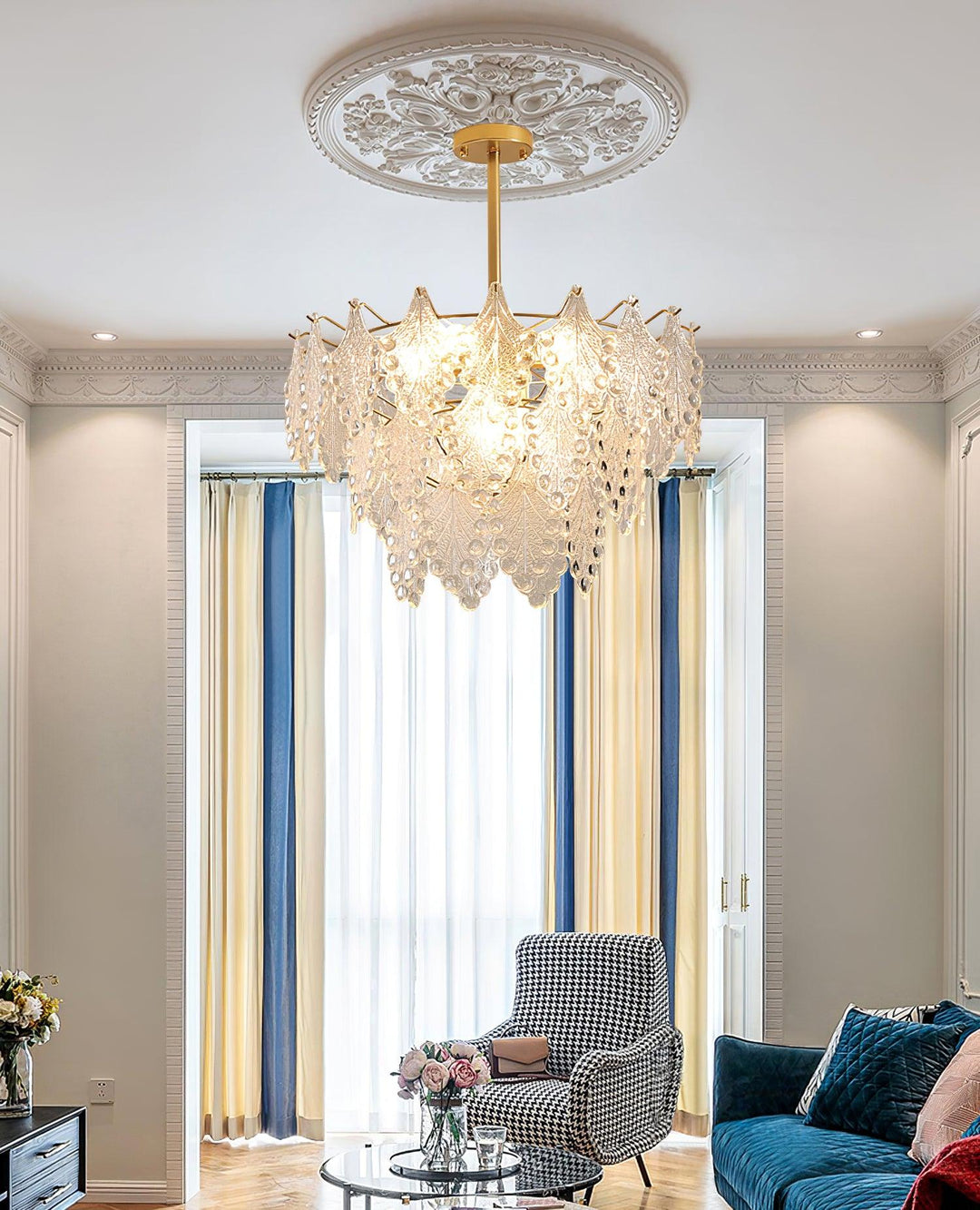 Tiered Carved Glass Chandelier - Vakkerlight