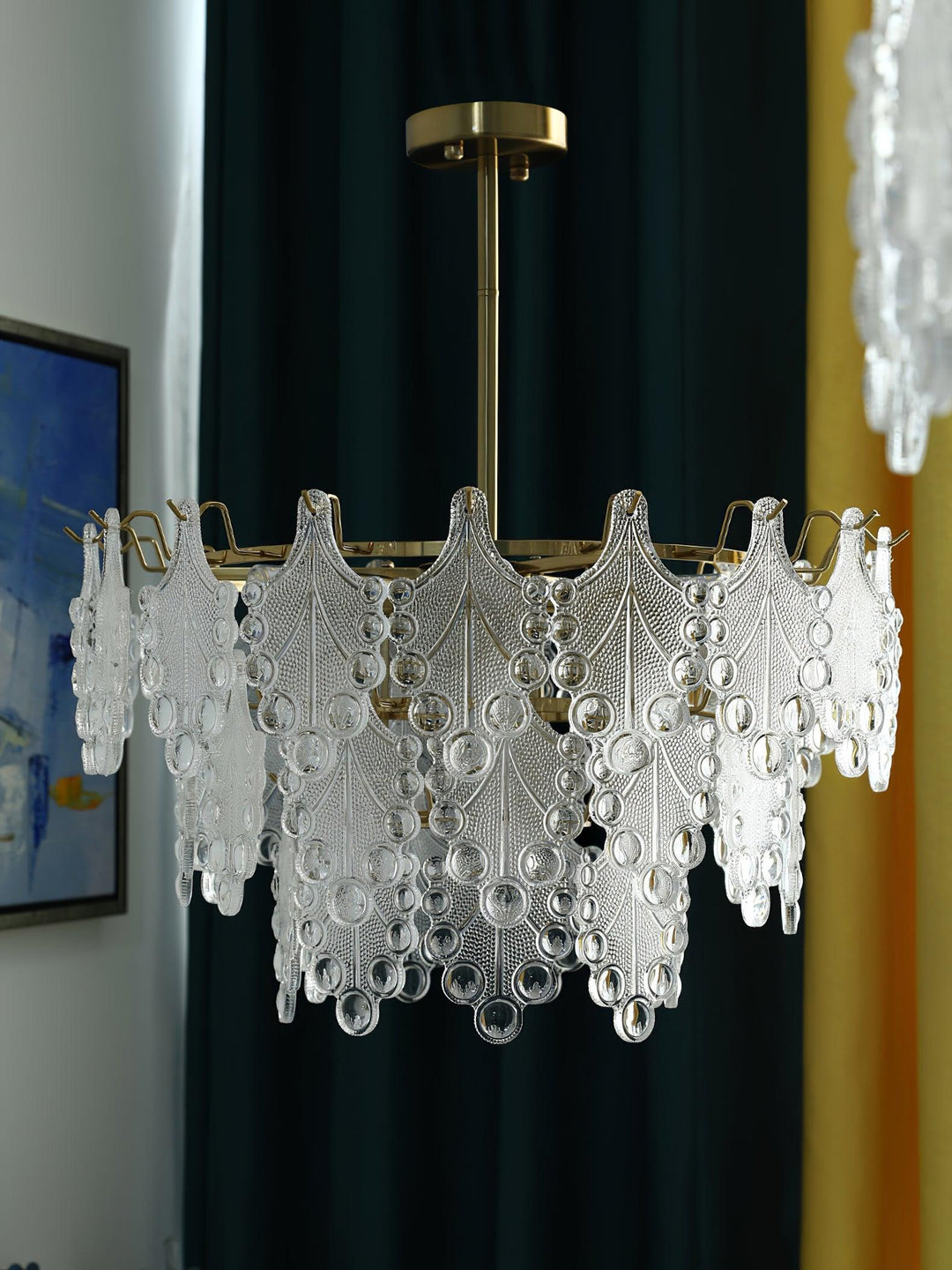 Tiered Carved Glass Chandelier - Vakkerlight