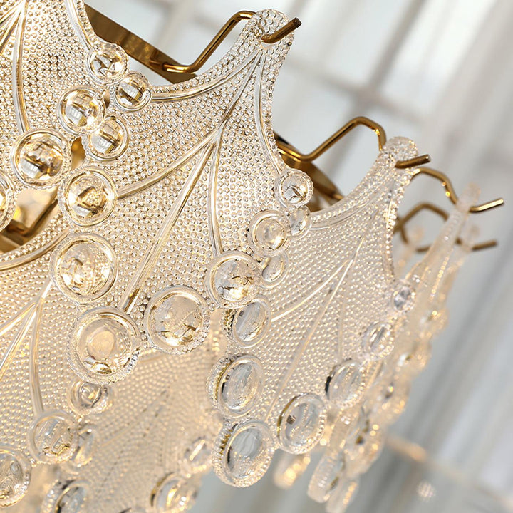 Tiered Carved Glass Chandelier - Vakkerlight