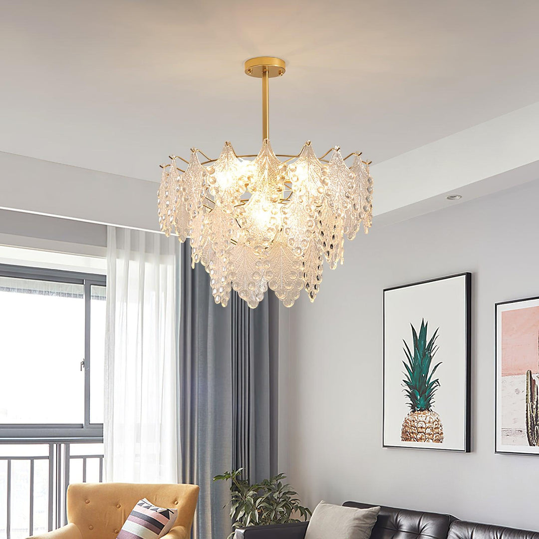 Tiered Carved Glass Chandelier - Vakkerlight