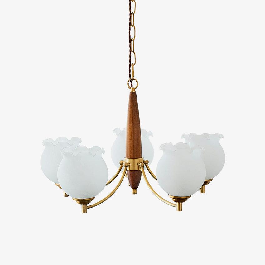 Tulips Glass Wood Chandelier - Vakkerlight