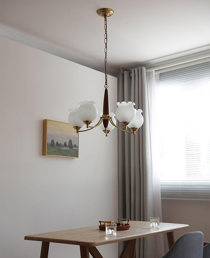 Tulips Glass Wood Chandelier - Vakkerlight