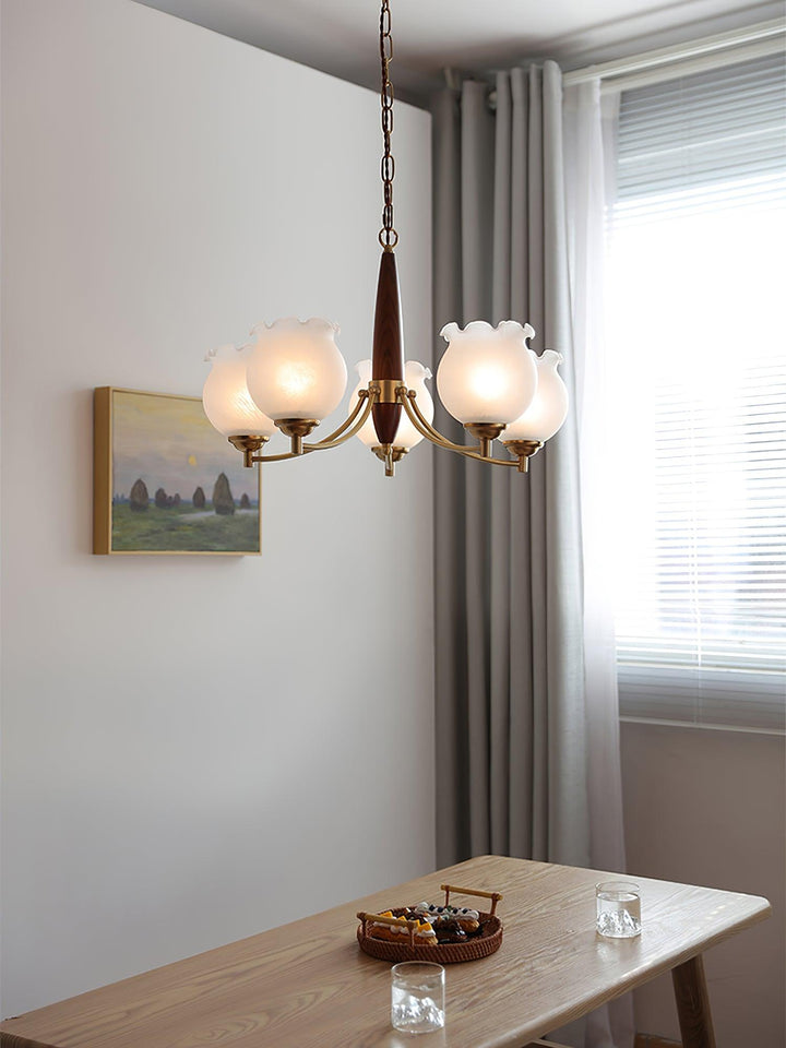 Tulips Glass Wood Chandelier - Vakkerlight