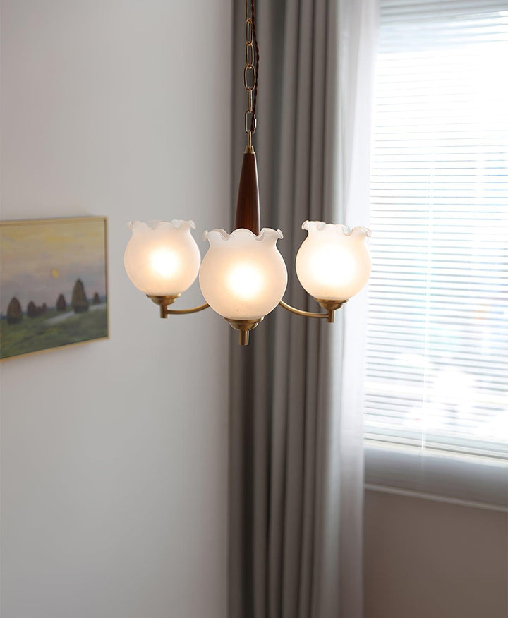 Tulips Glass Wood Chandelier - Vakkerlight