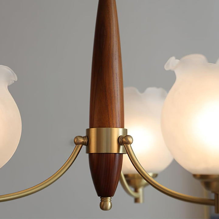 Tulips Glass Wood Chandelier - Vakkerlight