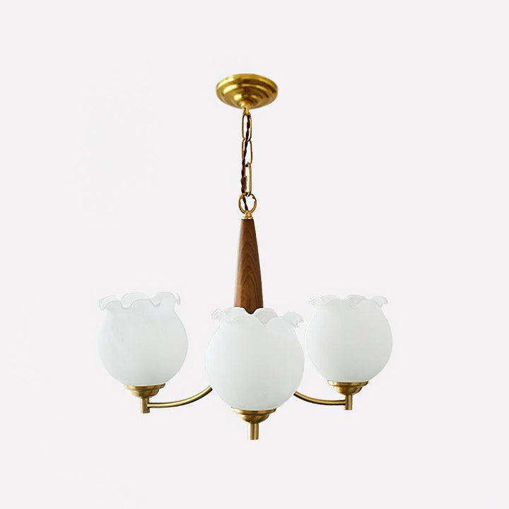 Tulips Glass Wood Chandelier - Vakkerlight