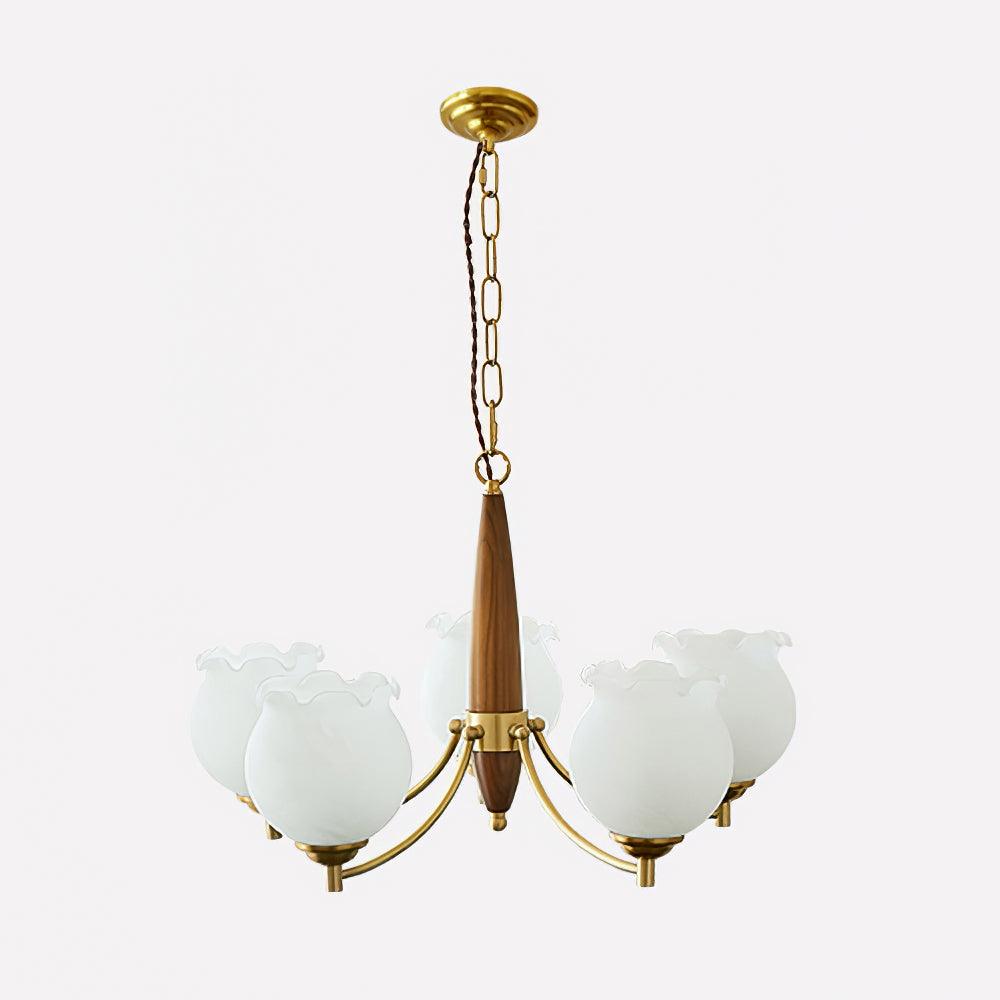 Tulips Glass Wood Chandelier - Vakkerlight