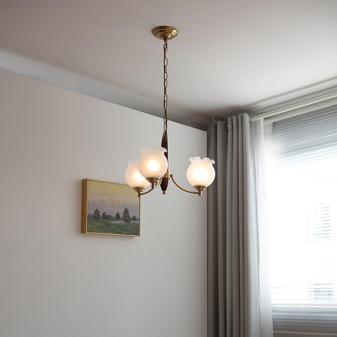 Tulips Glass Wood Chandelier - Vakkerlight