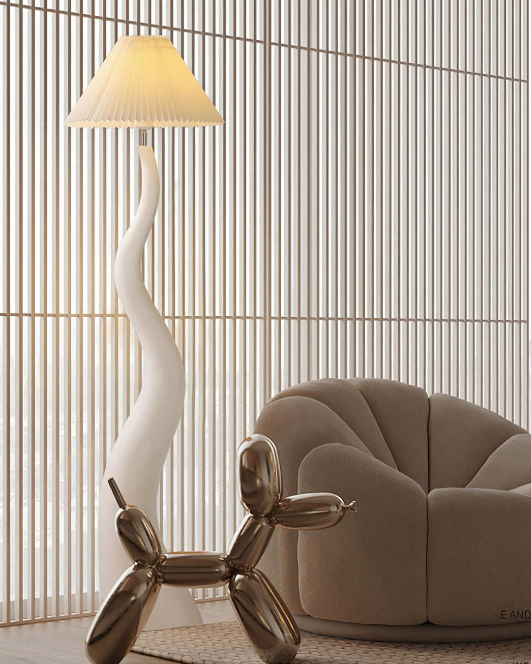 Twisted Pleated Floor Lamp - Vakkerlight