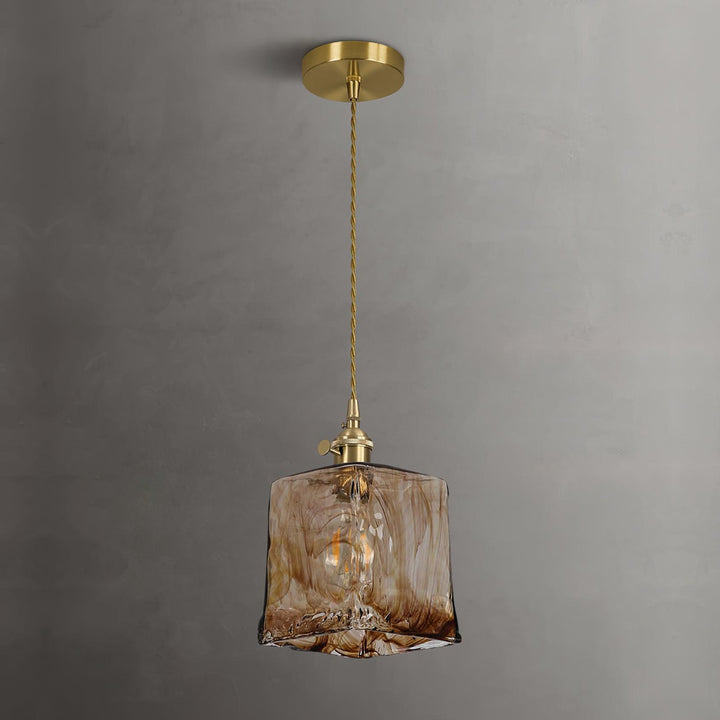 Vintage Brown Glass Pendant Light - Vakkerlight