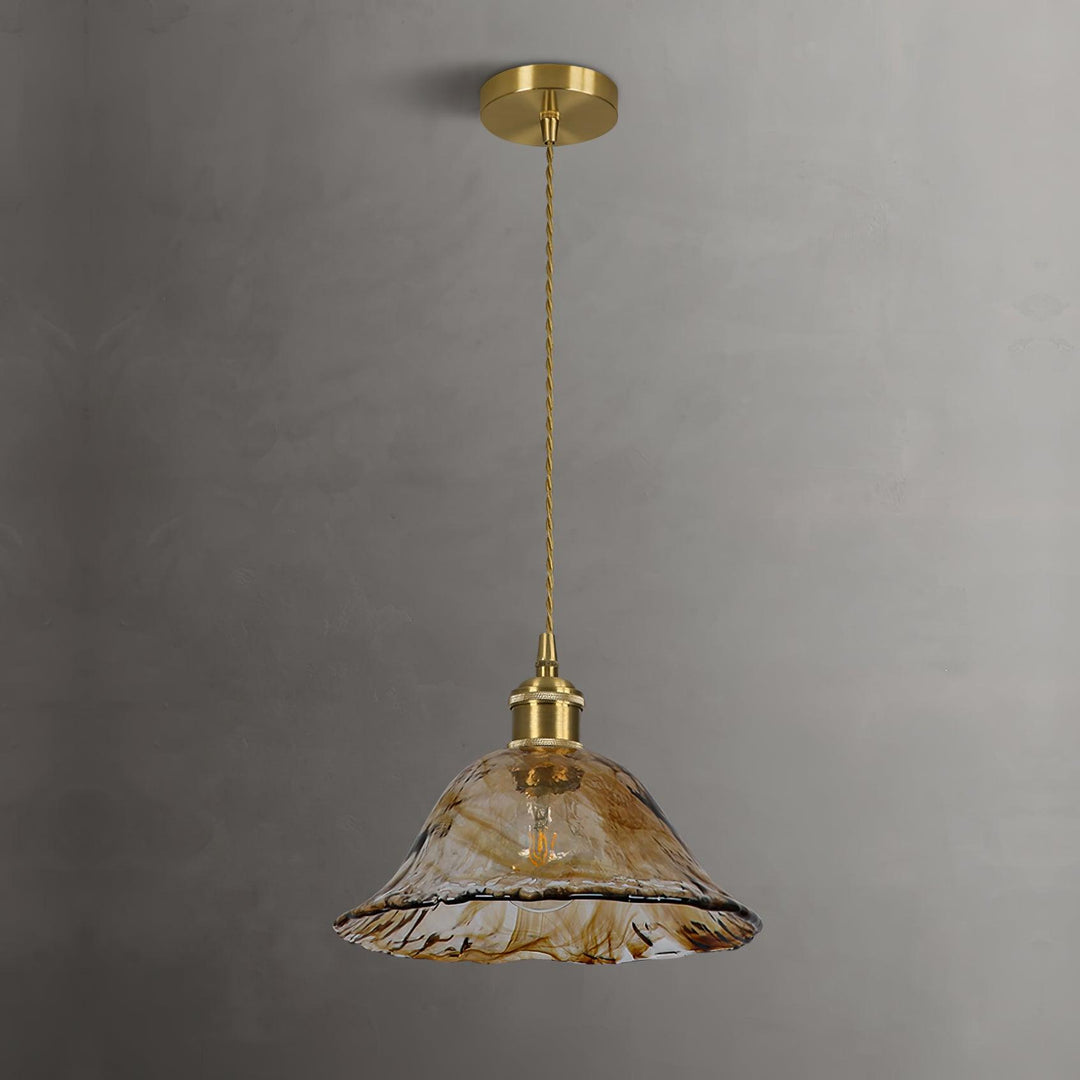 Vintage Brown Glass Pendant Light - Vakkerlight