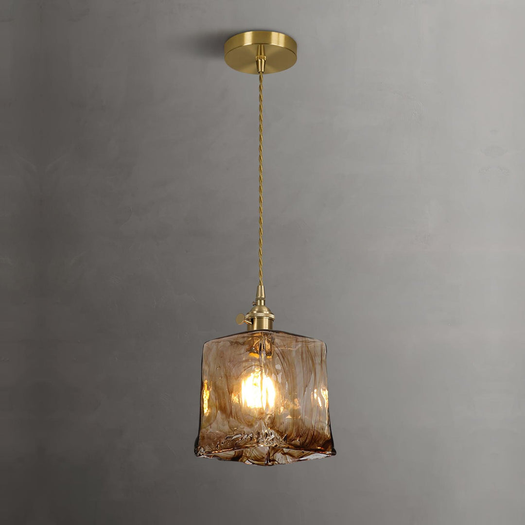 Vintage Brown Glass Pendant Light - Vakkerlight