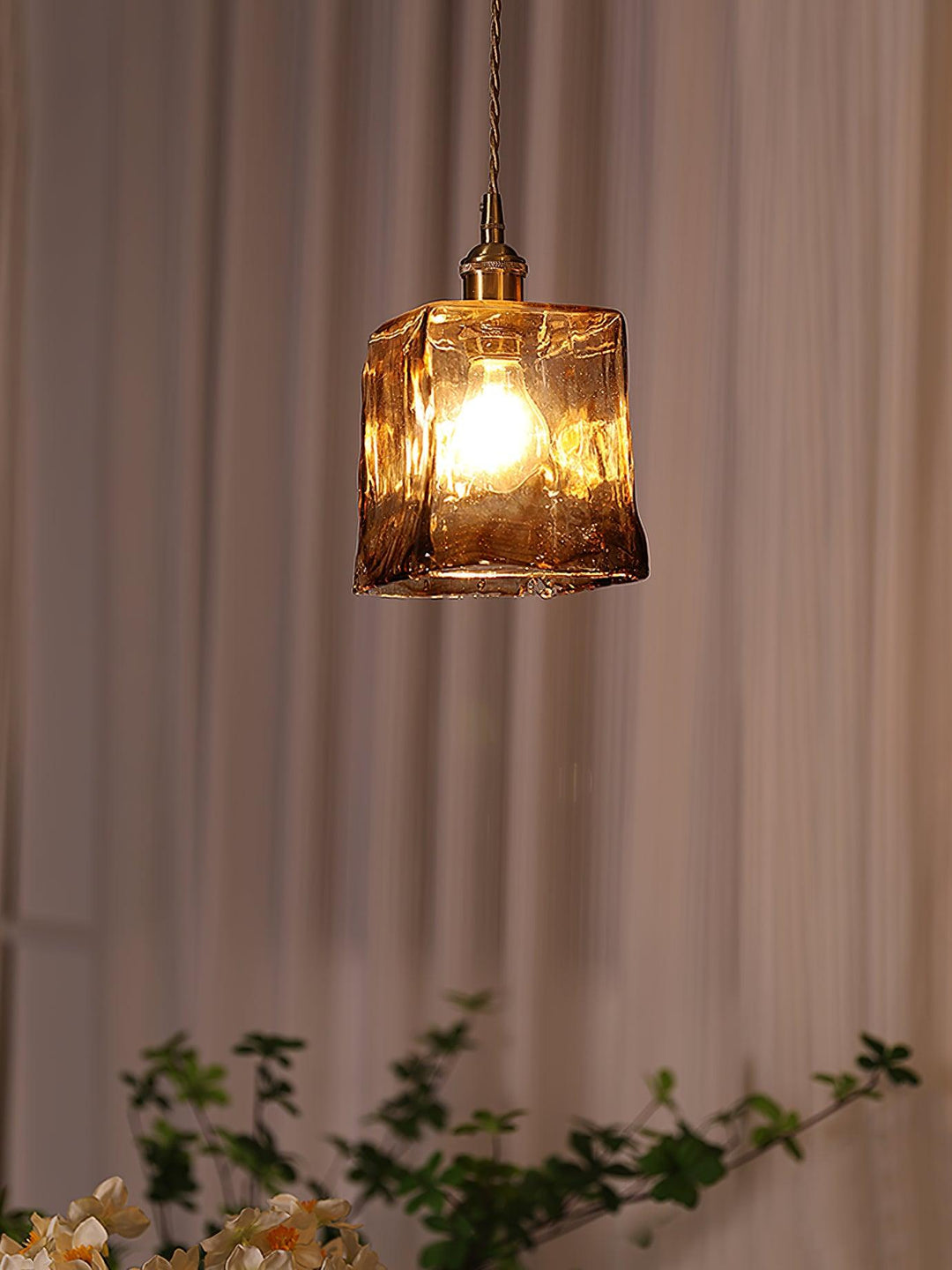 Vintage Brown Glass Pendant Light - Vakkerlight