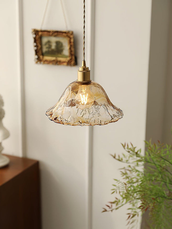 Vintage Brown Glass Pendant Light - Vakkerlight