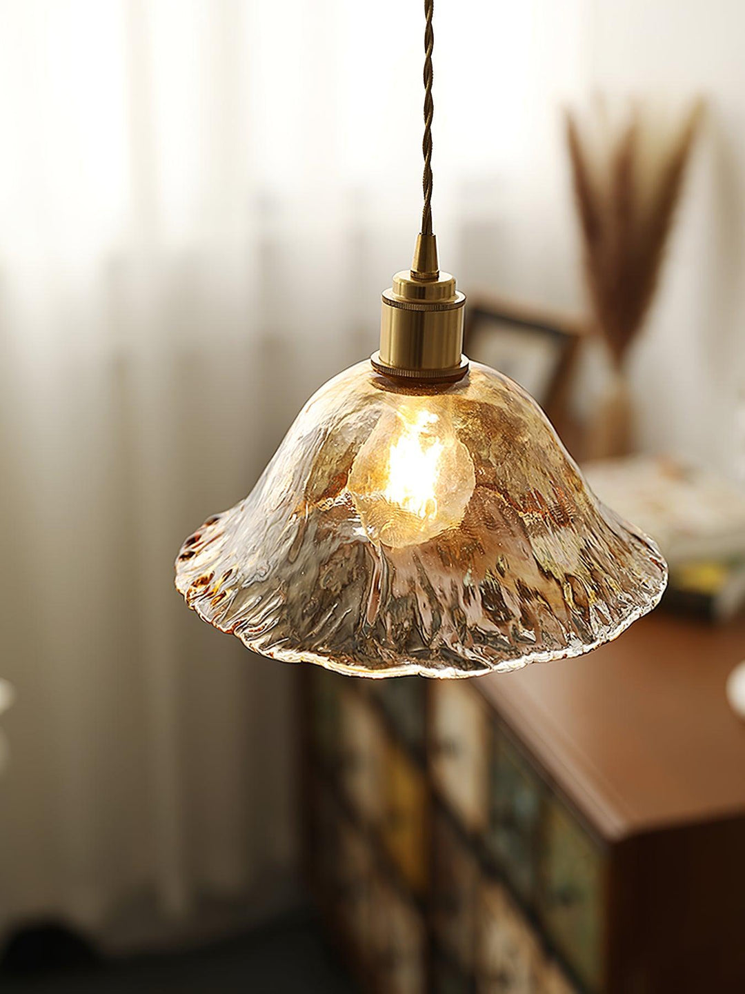 Vintage Brown Glass Pendant Light - Vakkerlight