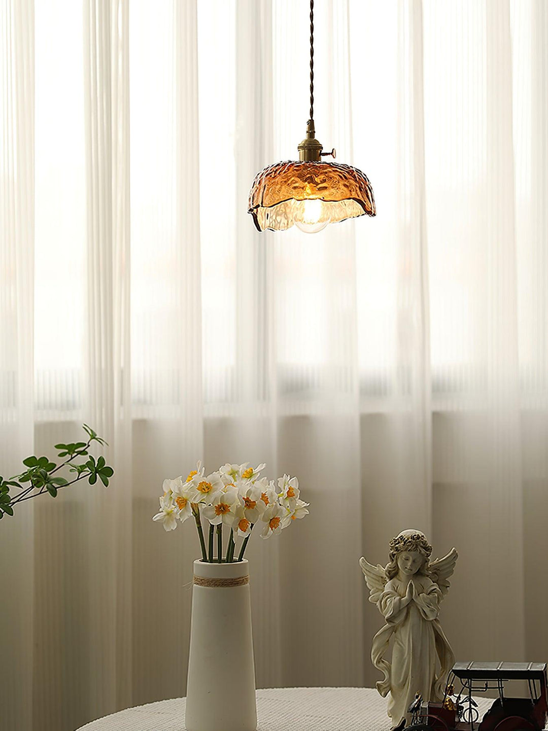 Vintage Brown Glass Pendant Light - Vakkerlight